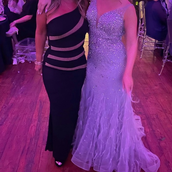 Jewel-Embellished Evening Gown with Ostrich Feathers - Picture 9 of 9